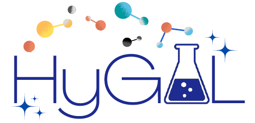 HyGAL logo showing molecules and a flask in place of the A