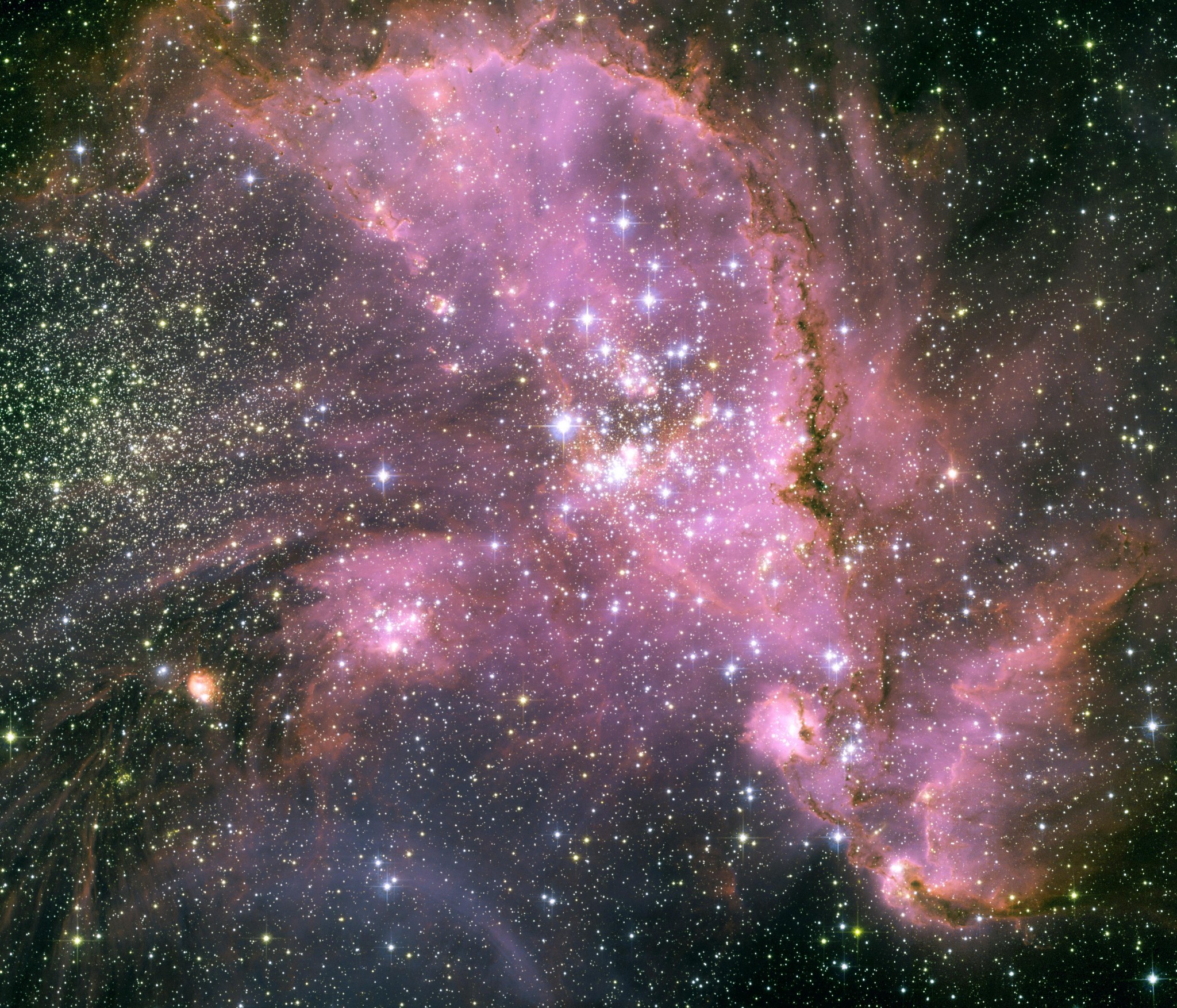 Hubble Space Telescope image of star-forming region N66 in the Small Magellanic Cloud