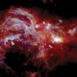 Composite infrared image of the center of our Milky Way galaxy