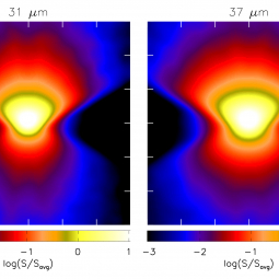 Computer model images intended to match characteristics of central regions of figures 1a and 1b