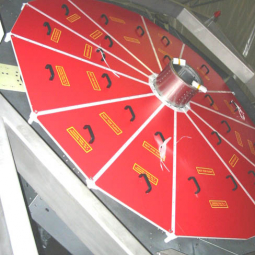 Primary Mirror (with red protective covering) inside the mirror cart
