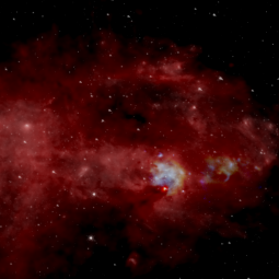Composite infrared image of the center of our Milky Way galaxy centered on the Sgr C complex