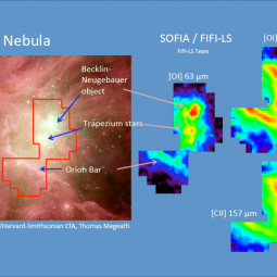 Orion nebula observed by FIFI-LS