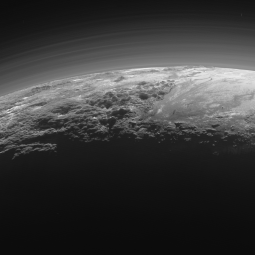 Pluto horizon showing atmosphere