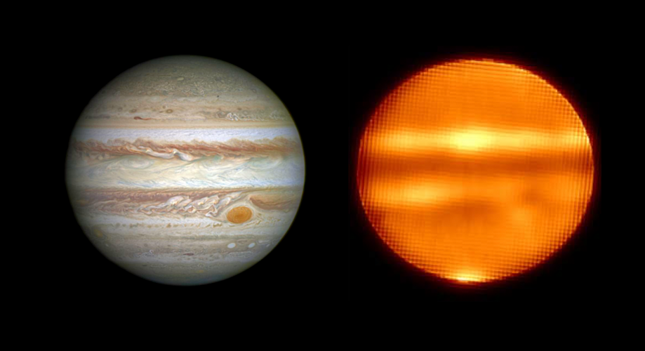 Optical and infrared images of Jupiter