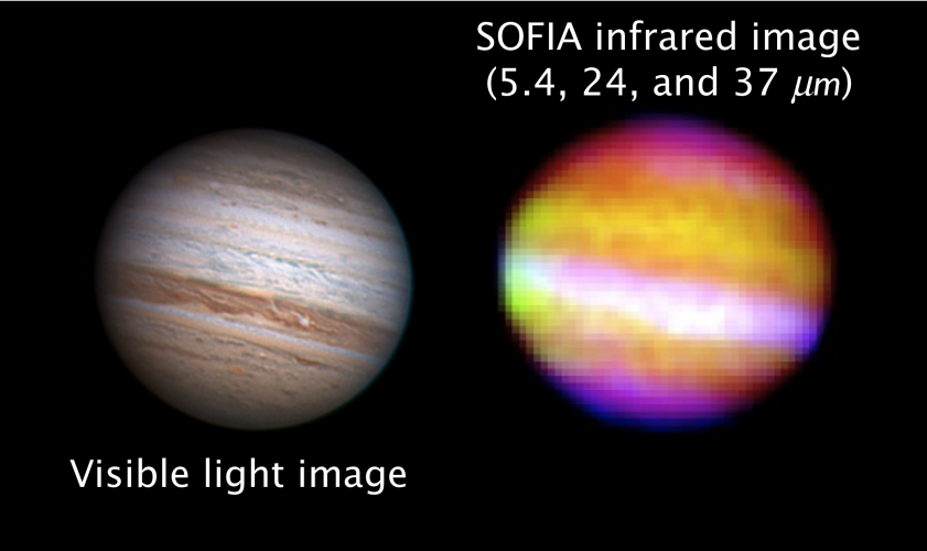 Infrared image of Jupiter from SOFIA’s First Light flight