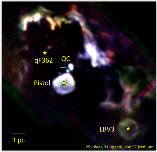 SOFIA/FORCAST Observations of the Pistol and LBV3 Nebulae