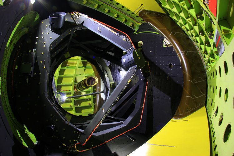 SOFIA telescope inside cavity
