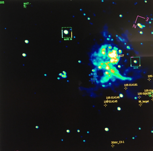 The Tarantula Nebula as seen on SOFIA’s visible light guide camera.