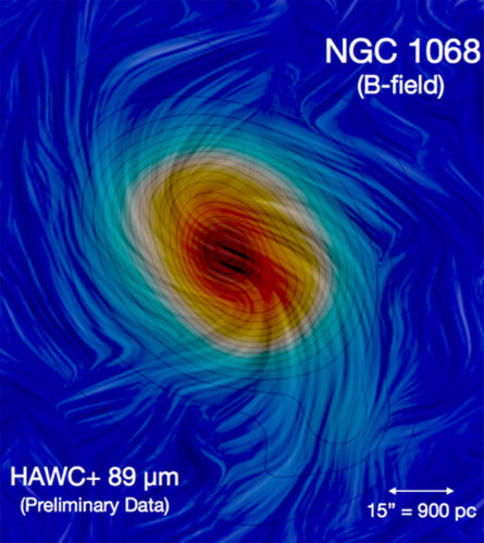 Image showing magnetized spiral arms of NGC 1068