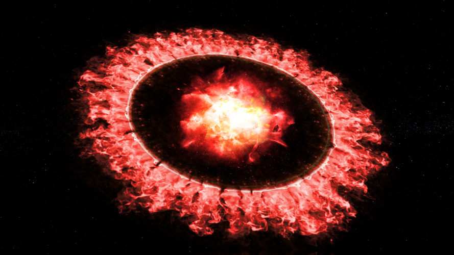 Artist's concept illustrating Supernova 1987A